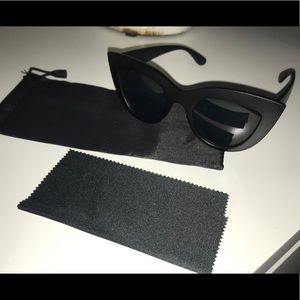 Celebrity Inspired Cat eye blacked out sunglasses